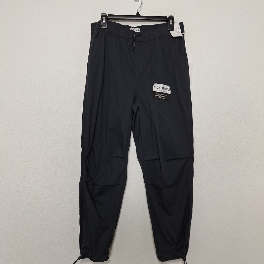 Dash NEW Charcoal Veronica Elastic Waist Sporty Utility Parachute Pants Size M